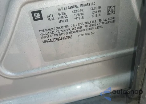 2016 Buick Lacrosse from USA, damaged, VIN 1G4GA5G39GF150040